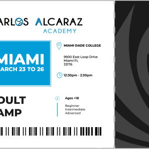 Adult Tennis Camp Miami 12:30pm - 2:30pm
